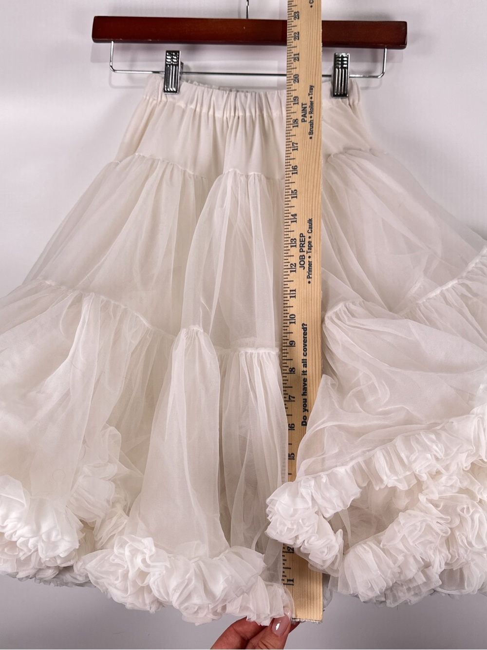 Sam's Vintage Ruffled Crinoline Petticoat Skirt Nylon Tulle White Vintage Medium - Picture 11 of 11